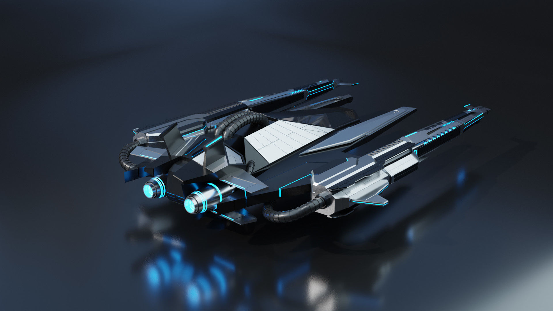 Fighter Spaceship With Controller - UE4-5 Low-poly 3D model_2