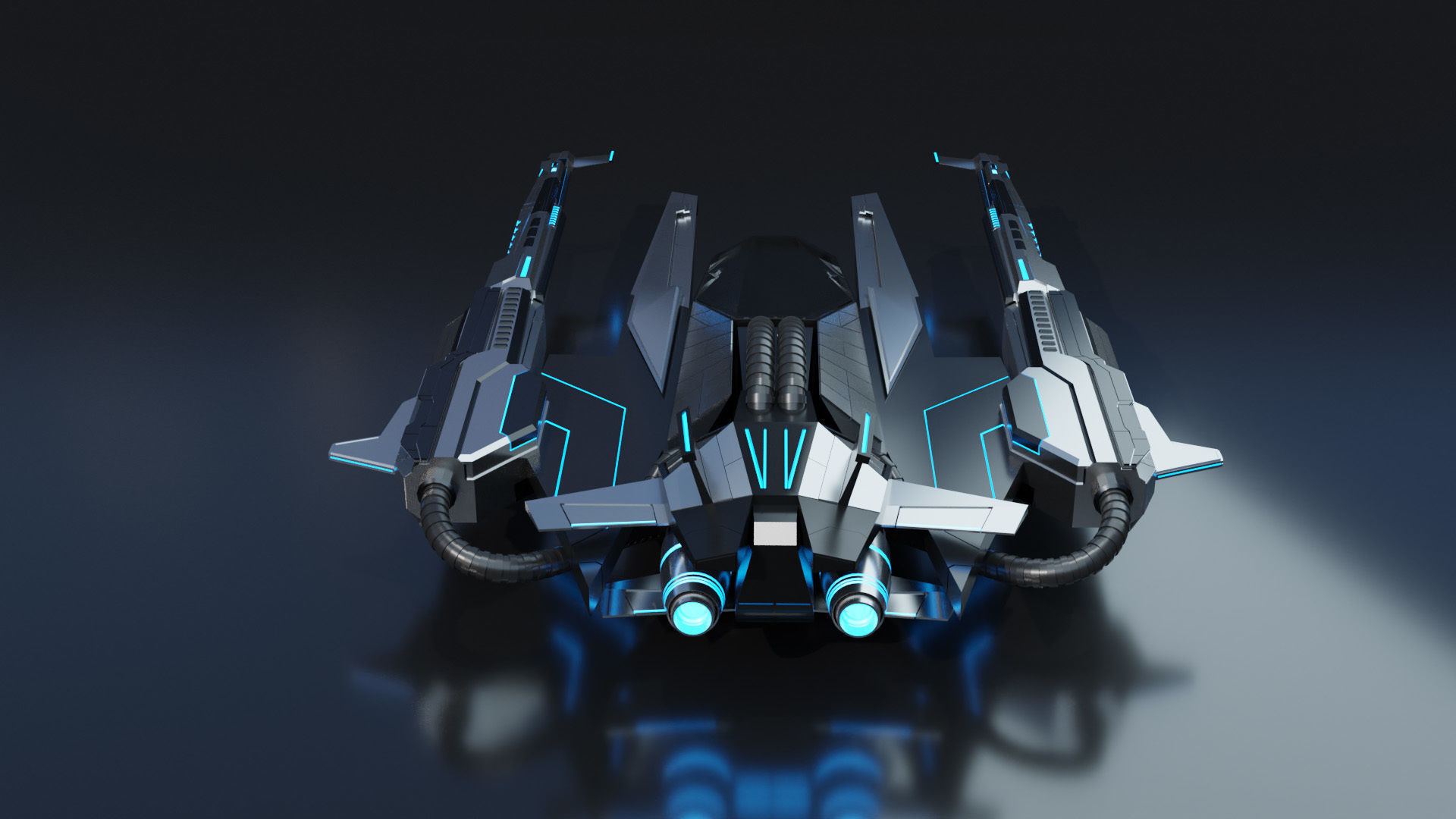 Fighter Spaceship With Controller - UE4-5 Low-poly 3D model_3