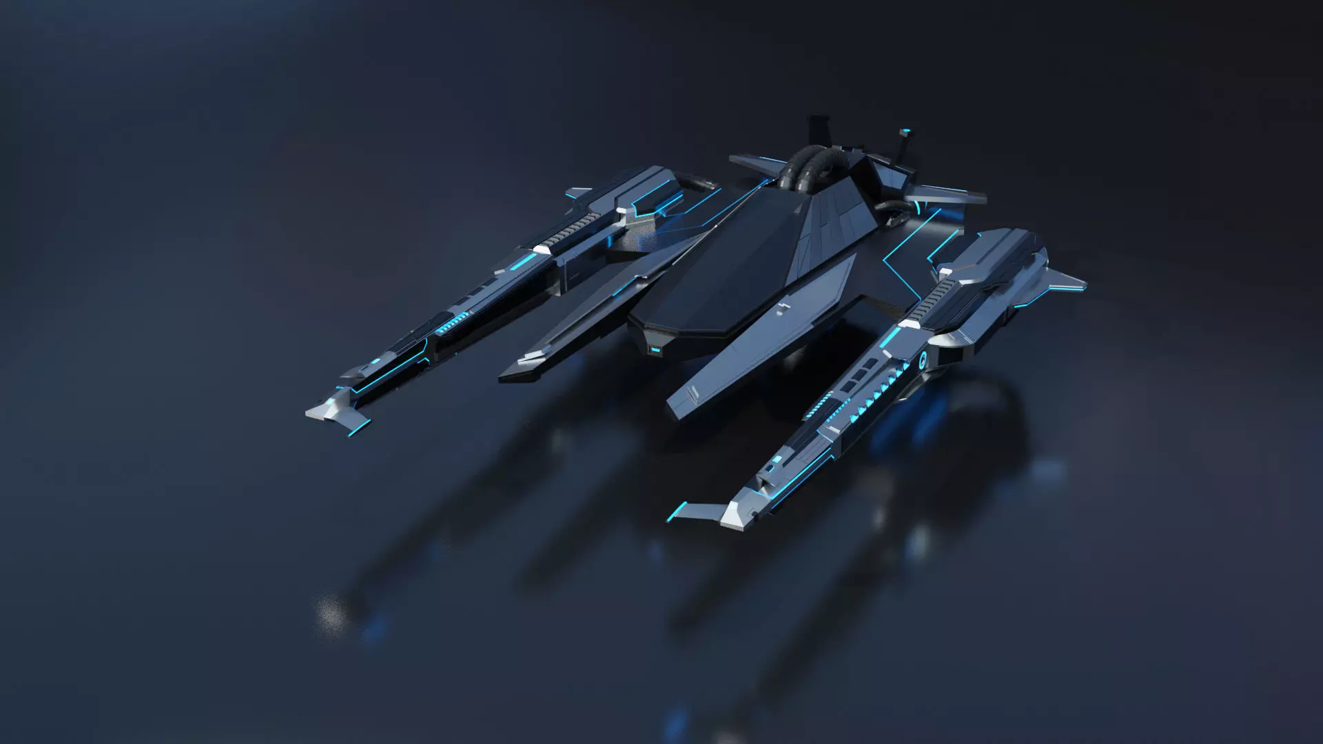 Fighter Spaceship With Controller - UE4-5 Low-poly 3D model_0