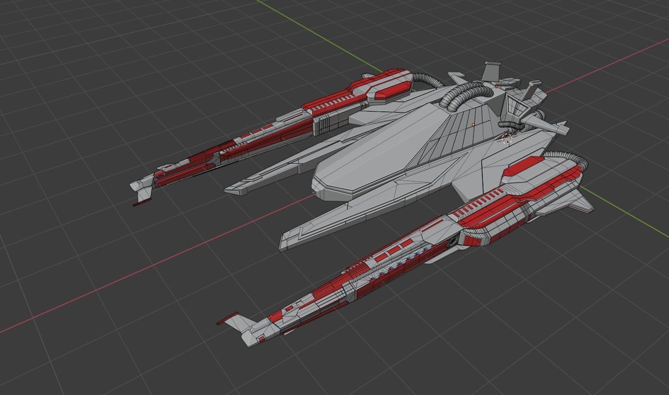 Fighter Spaceship With Controller - UE4-5 Low-poly 3D model_10