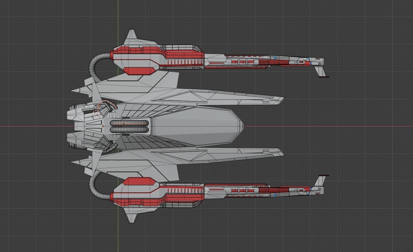 Fighter Spaceship With Controller - UE4-5 Low-poly 3D model_12