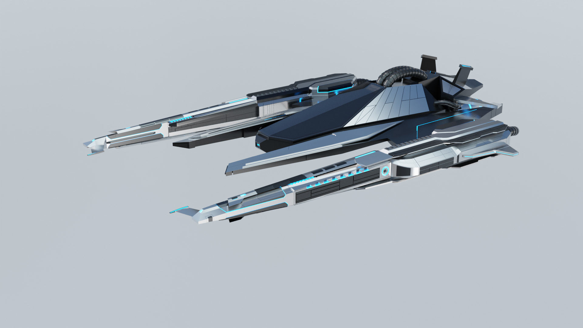 Fighter Spaceship With Controller - UE4-5 Low-poly 3D model_8