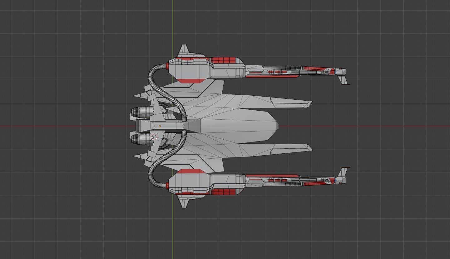 Fighter Spaceship With Controller - UE4-5 Low-poly 3D model_11
