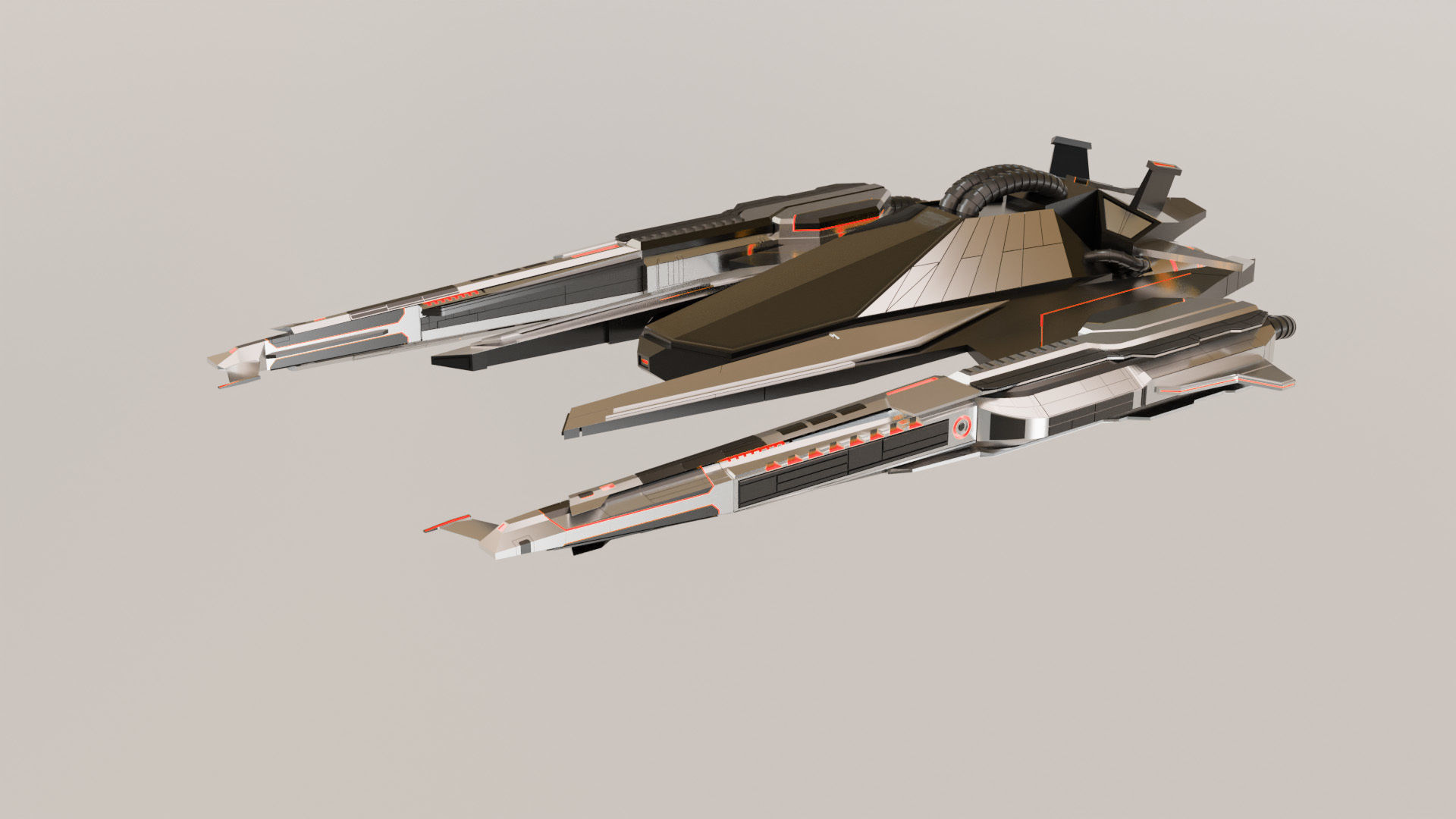 Fighter Spaceship With Controller - UE4-5 Low-poly 3D model_5