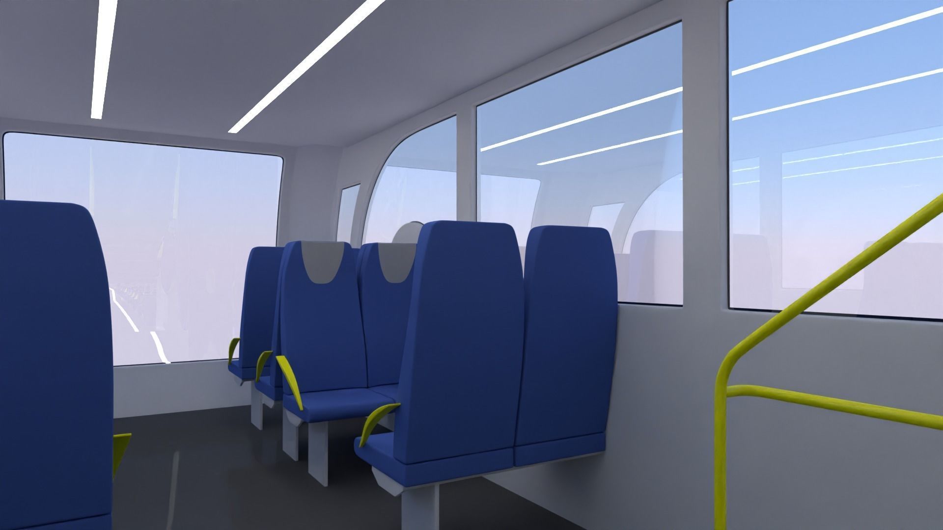 Monorail and doubledeck trains 3D Model Collection_6