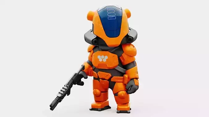 TOON  CYBER SOLDIER  RIGGED