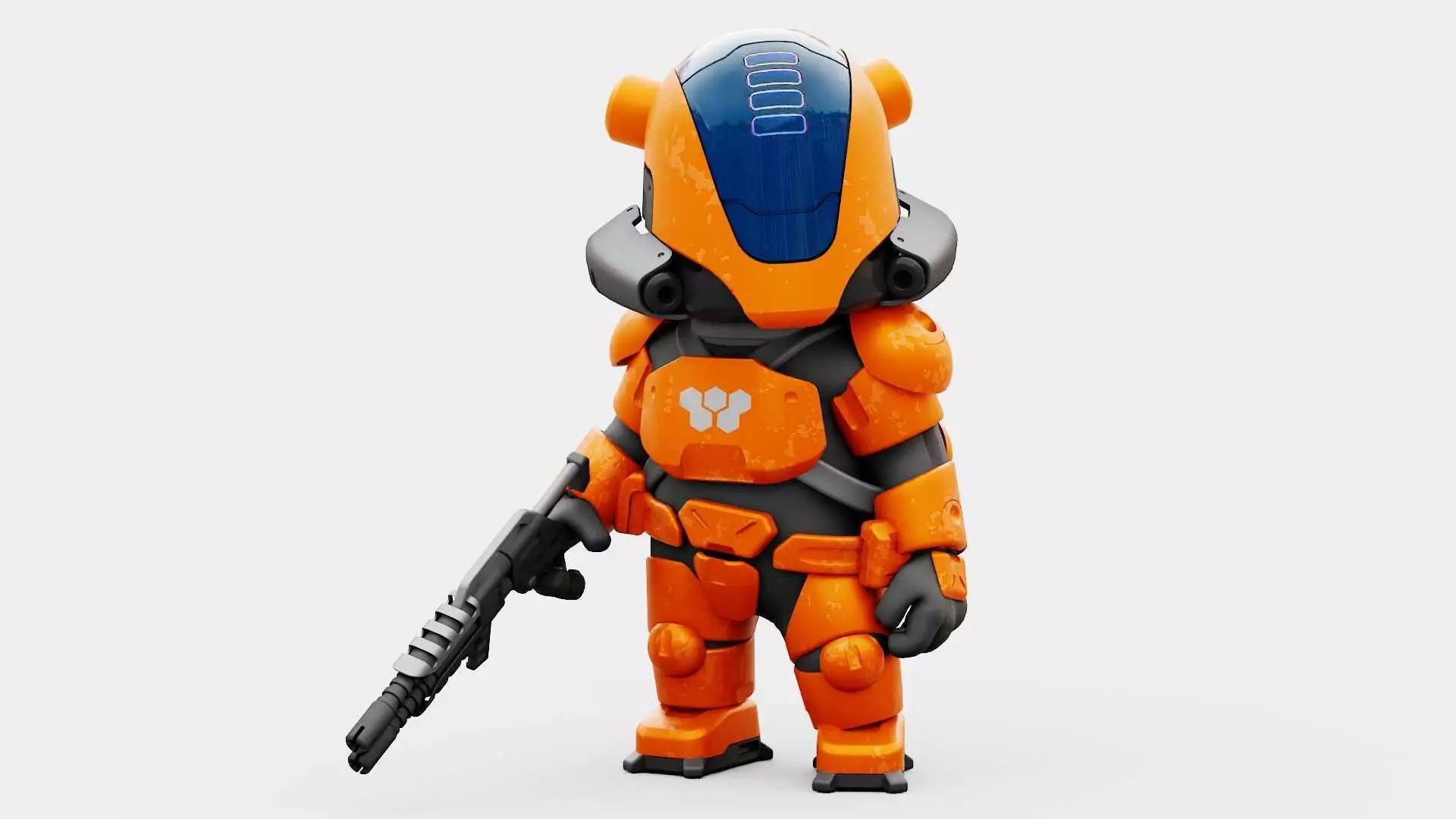 TOON CYBER SOLDIER RIGGED 3D model