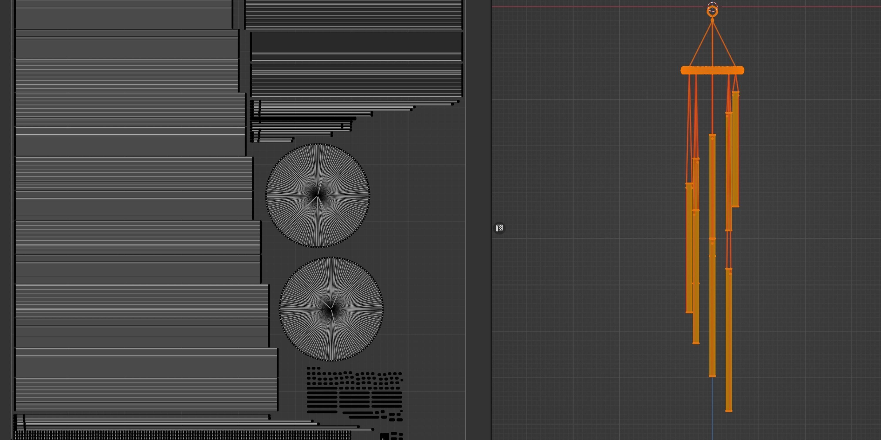 Elegant Copper Windchime Low-poly 3D model_4