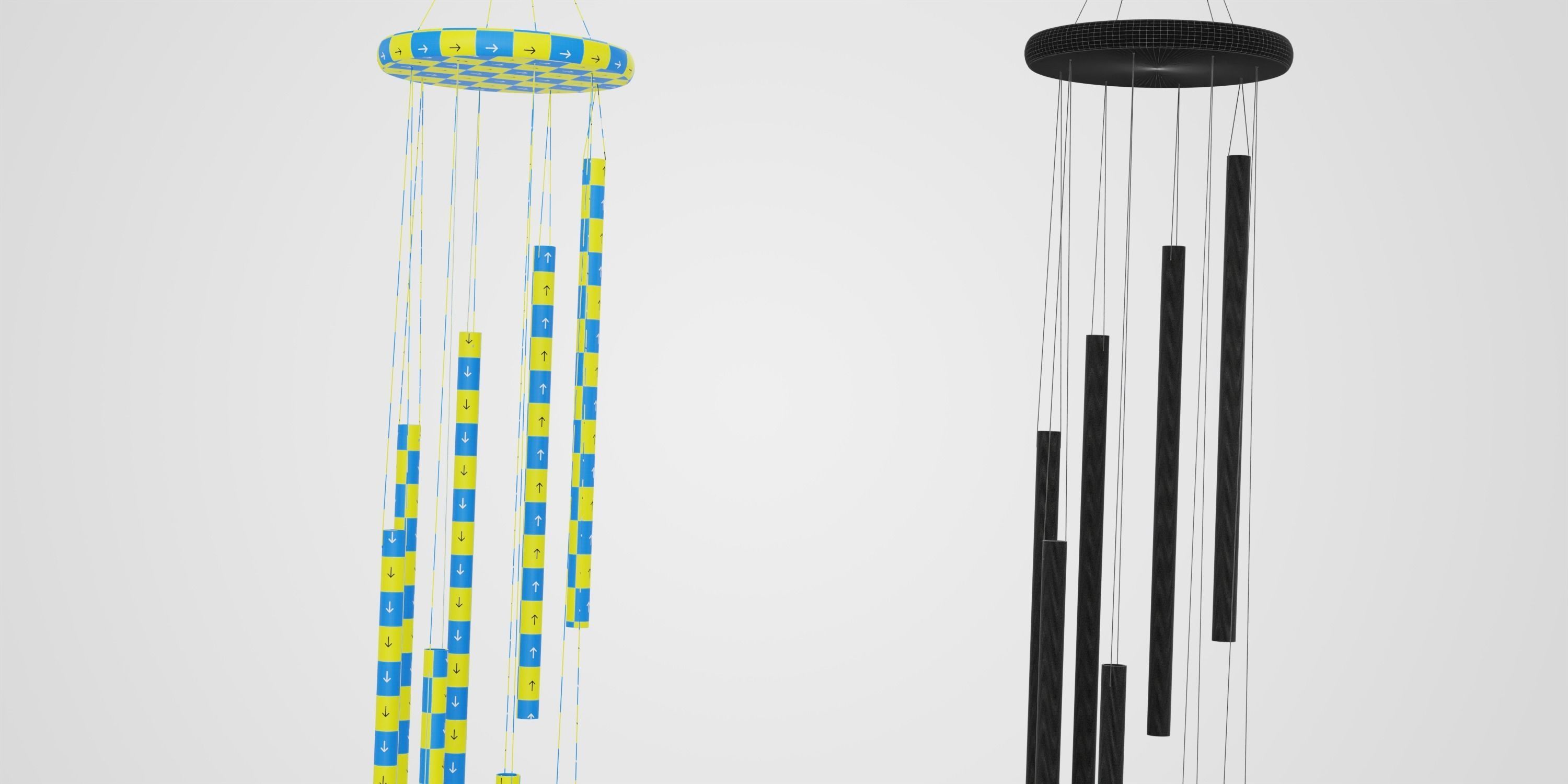 Elegant Copper Windchime Low-poly 3D model_2