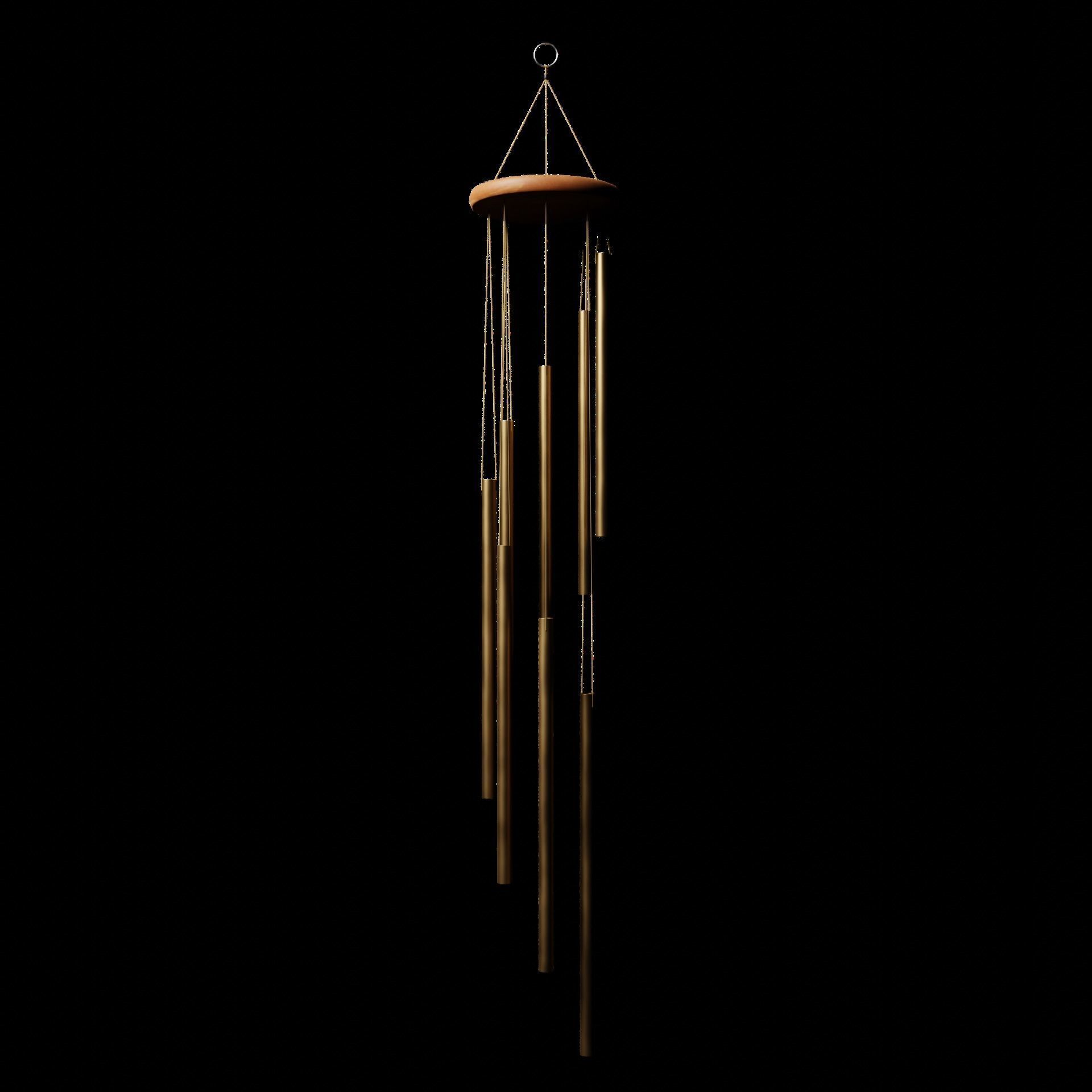 Elegant Copper Windchime Low-poly 3D model_11
