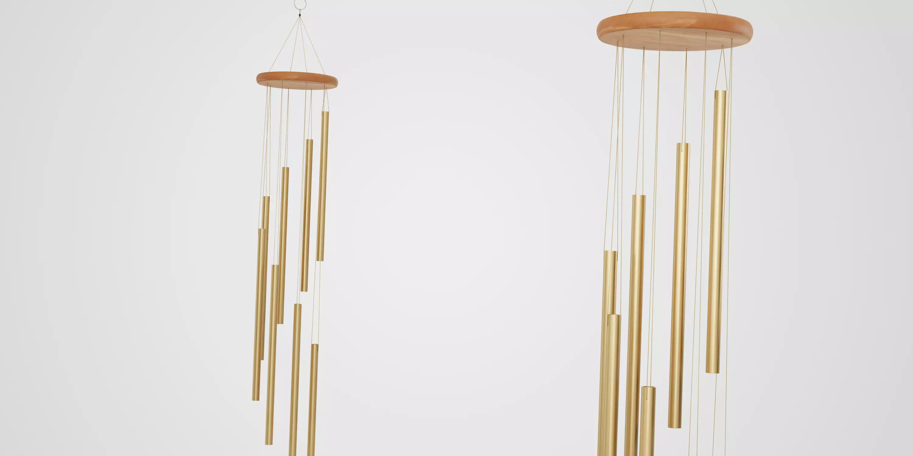 Elegant Copper Windchime Low-poly 3D model_0