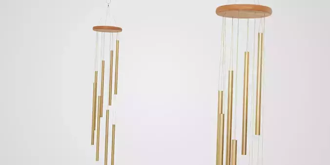 Elegant Copper Windchime Low-poly 3D model