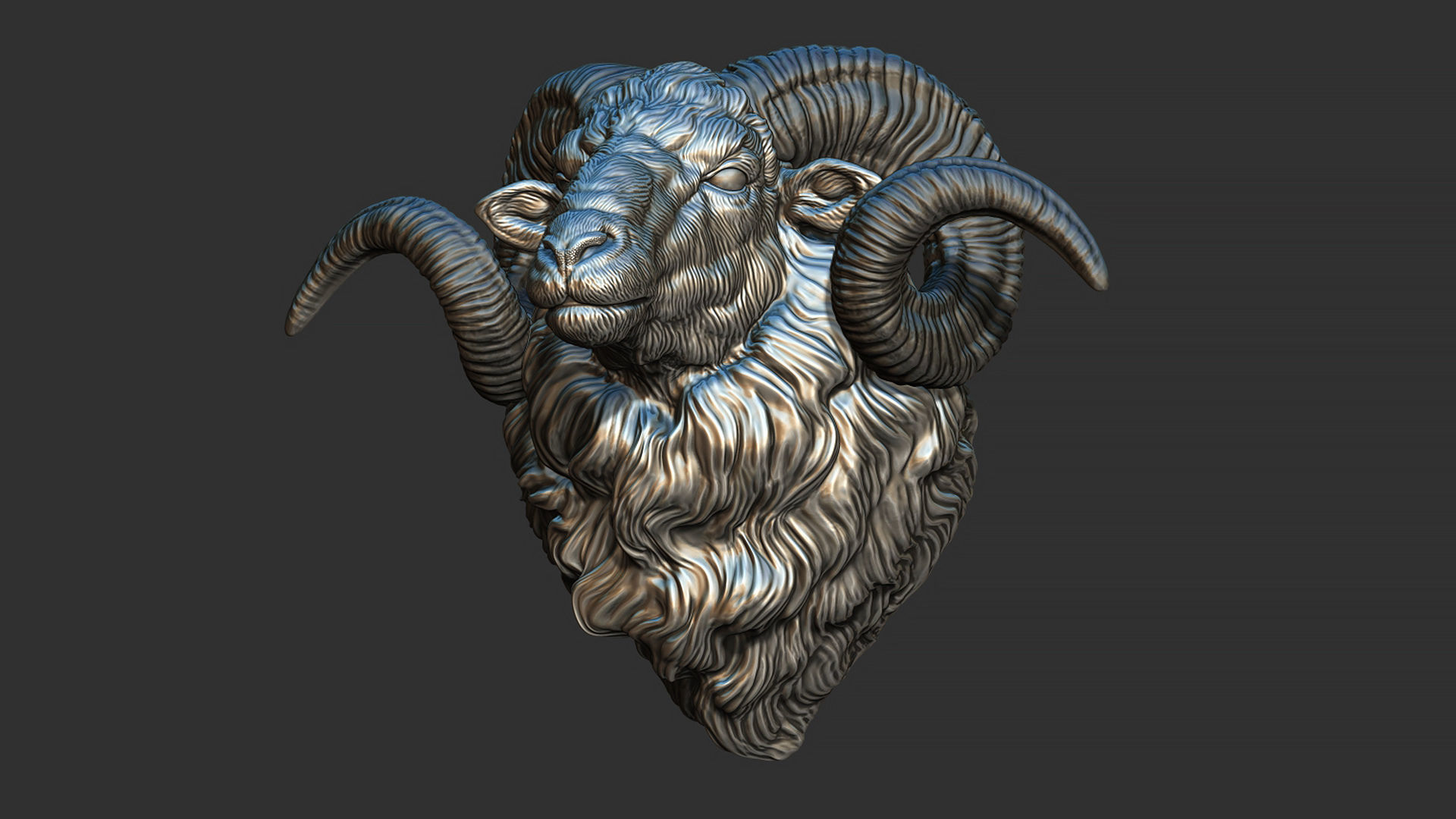 Ram sheep head 3D print model_13