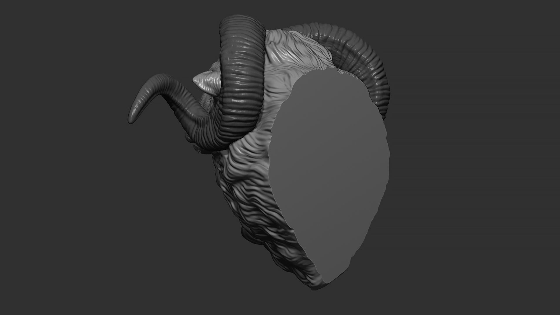 Ram sheep head 3D print model_9