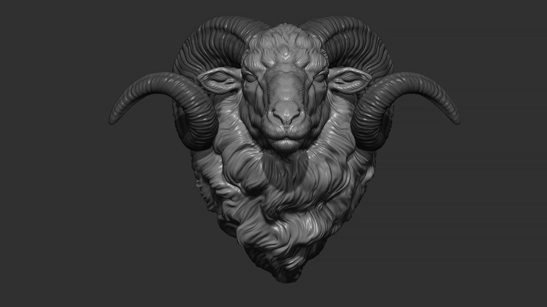 Ram sheep head 3D print model_5