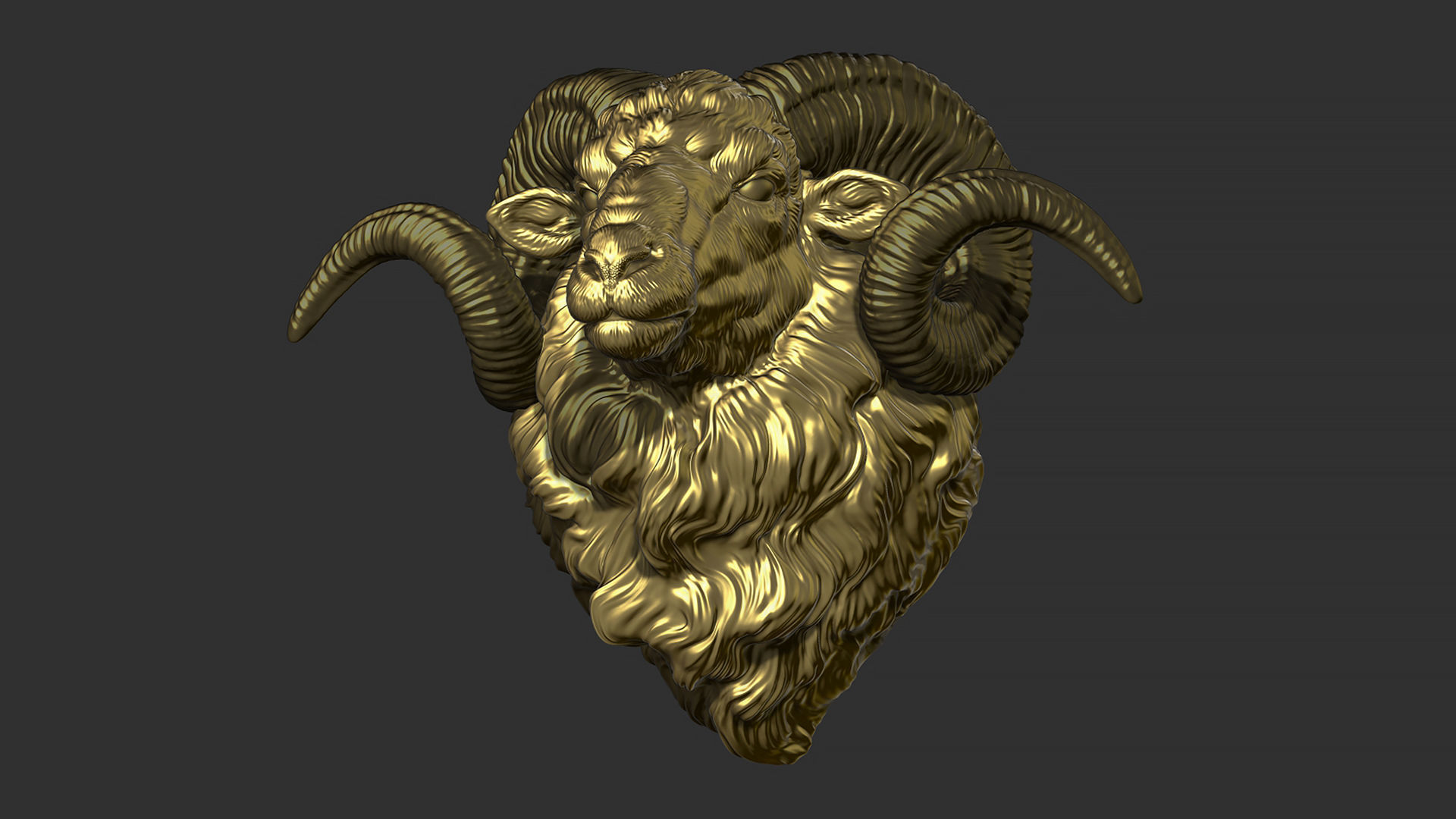 Ram sheep head 3D print model_14