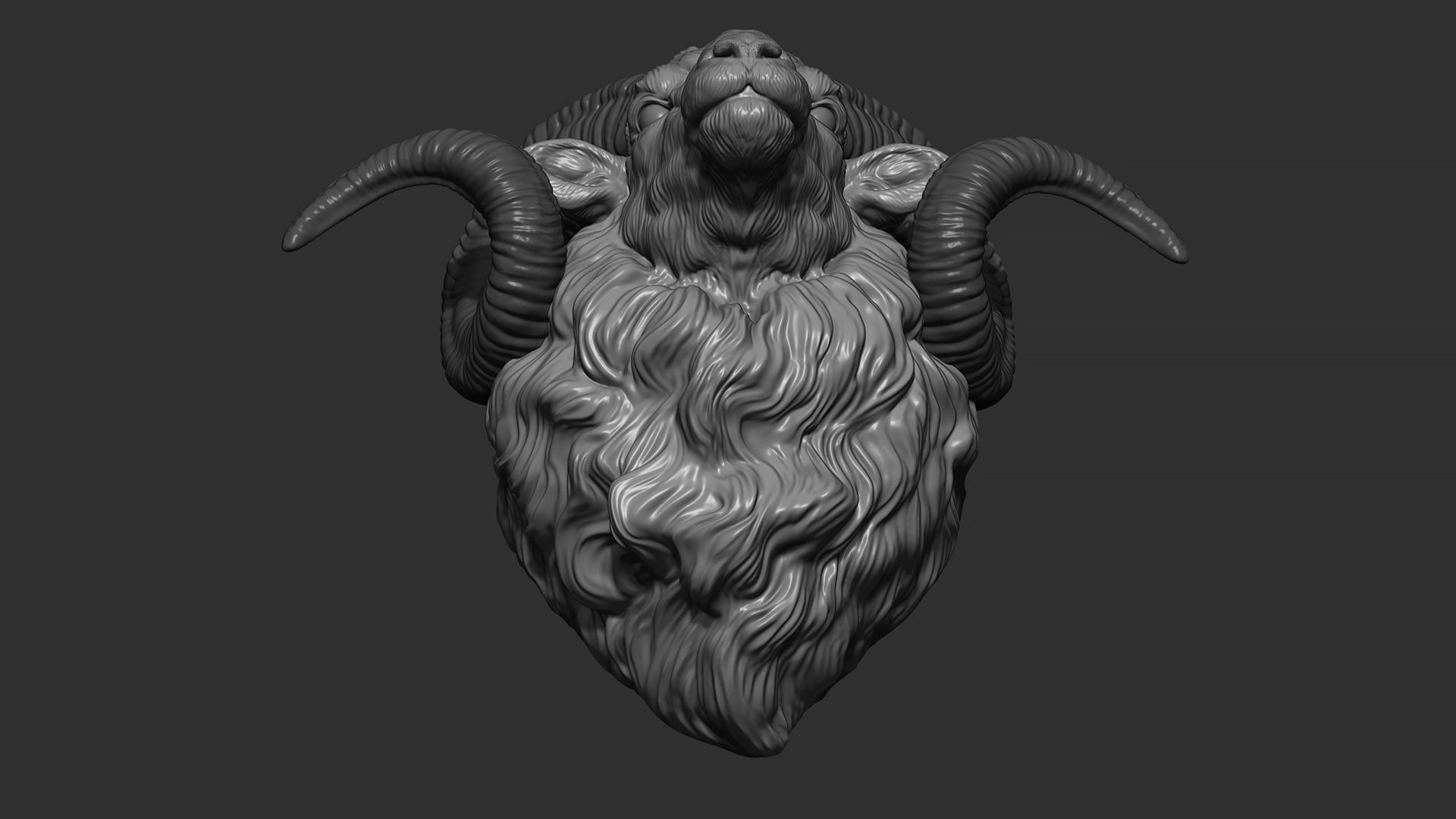 Ram sheep head 3D print model_8