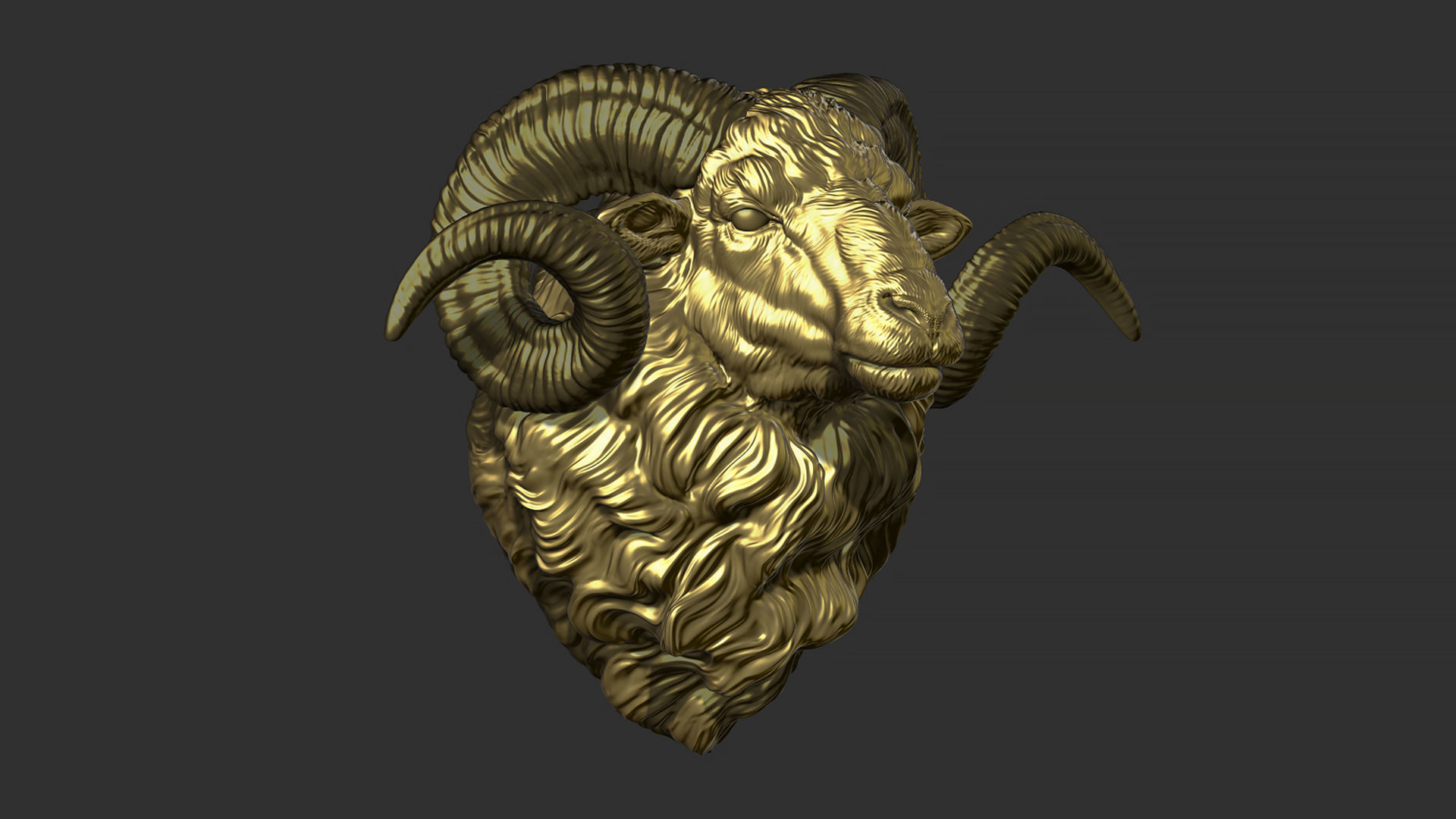 Ram sheep head 3D print model_15