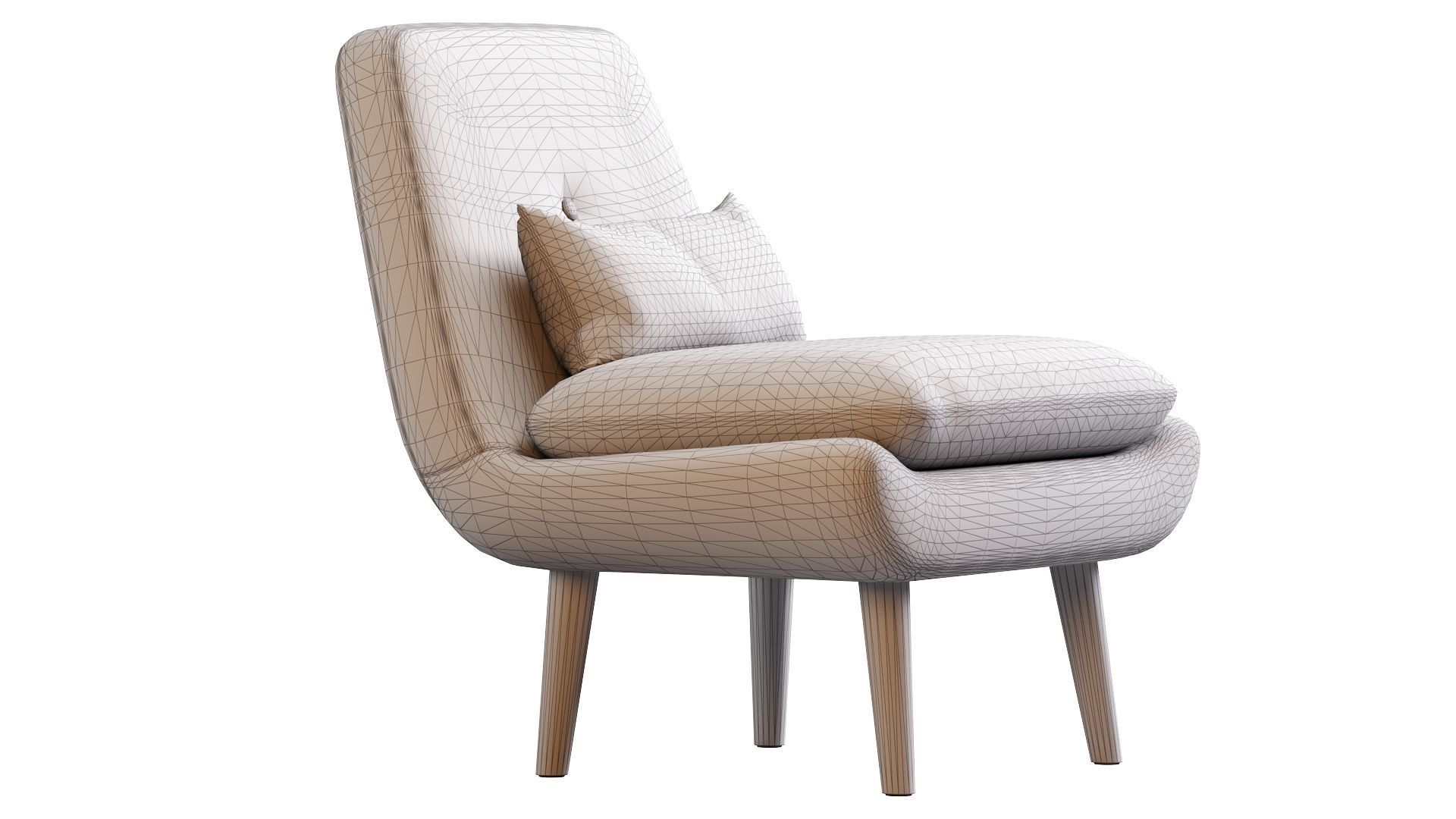 Low Poly Armchair Vince Low-poly 3D model_14