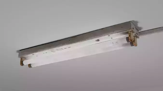 Realistic Low-Poly Scanned Tube Light Asset