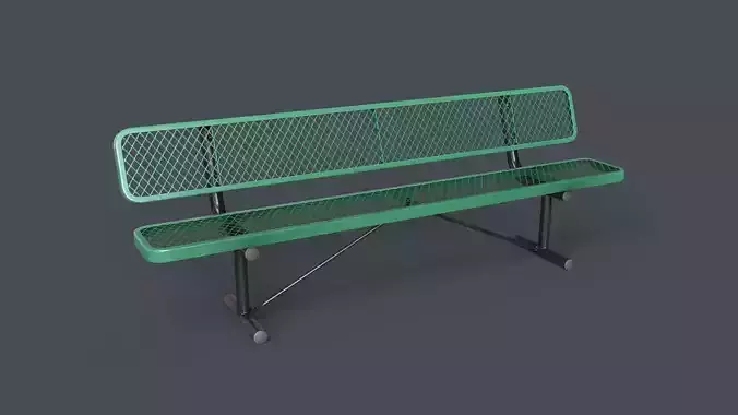 Metal Modern Bench 18 PBR Game Ready Low-poly 3D model