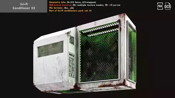 Sci-Fi air conditioner 02 Free 3D model