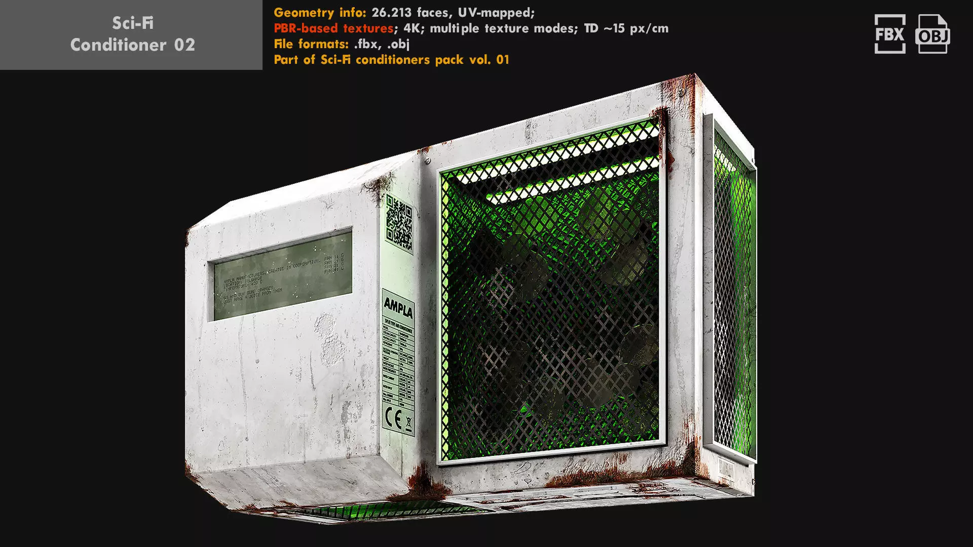 Sci-Fi air conditioner 02 Free 3D model