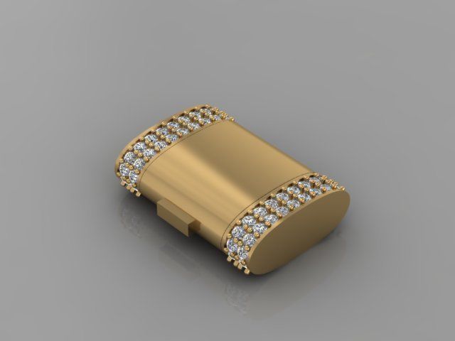 clasp cuban chain  oval shape 3D print model_10