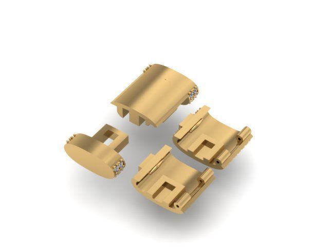 clasp cuban chain  oval shape 3D print model_6