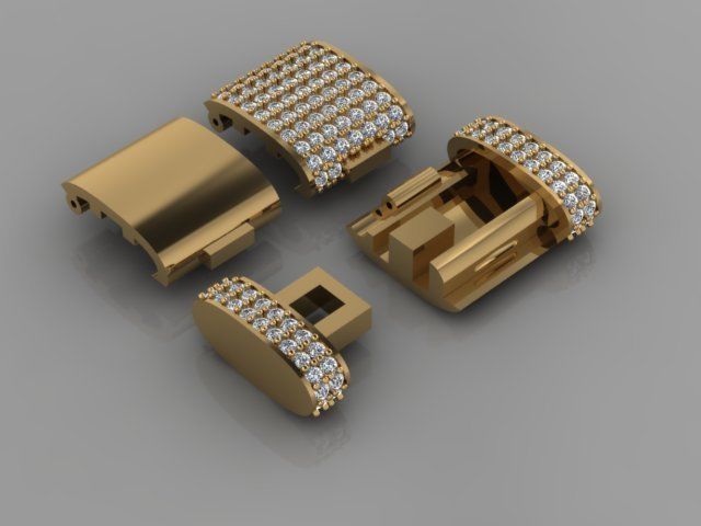 clasp cuban chain  oval shape 3D print model_4