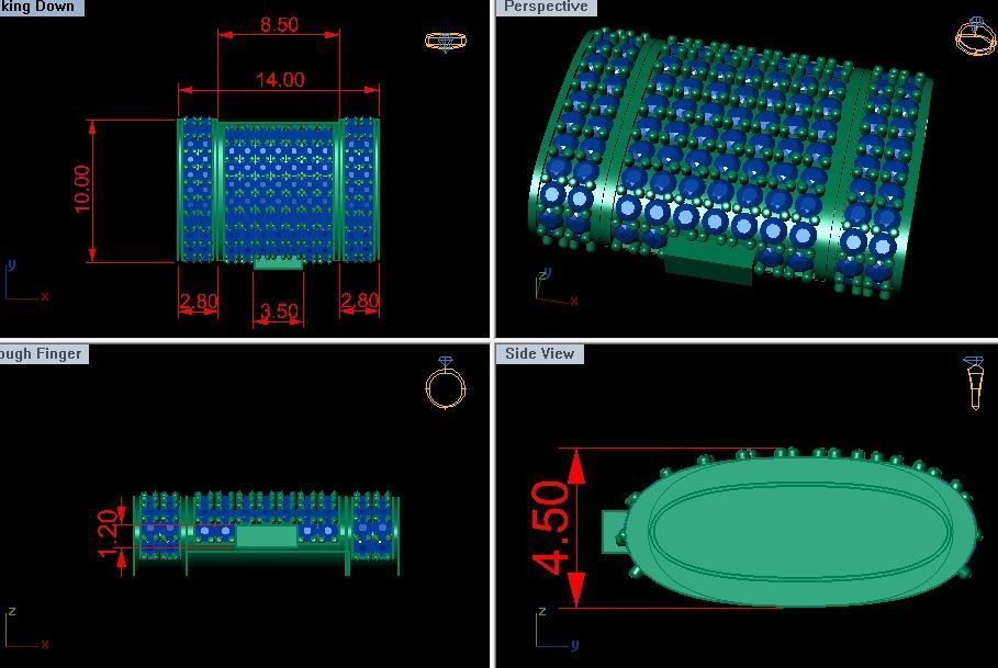 clasp cuban chain  oval shape 3D print model_5