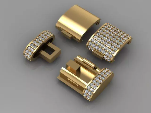 clasp cuban chain  oval shape 3D print model_0