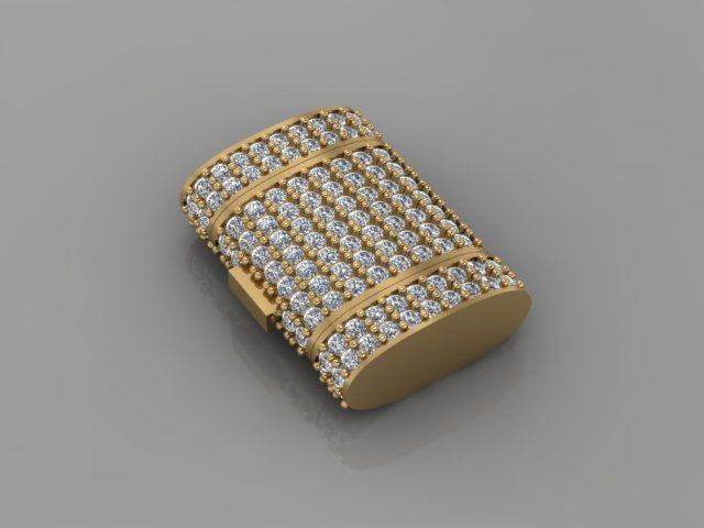 clasp cuban chain  oval shape 3D print model_8