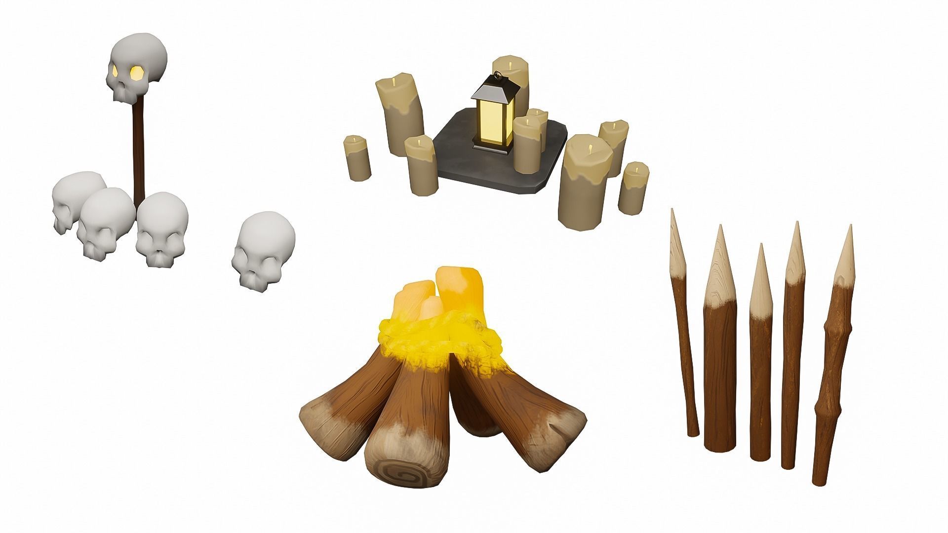 Stylized Top Down Game Pack Low-poly 3D model_9