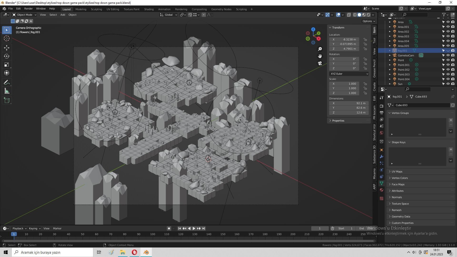 Stylized Top Down Game Pack Low-poly 3D model_16