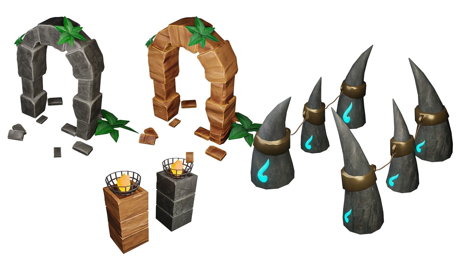 Stylized Top Down Game Pack Low-poly 3D model_6