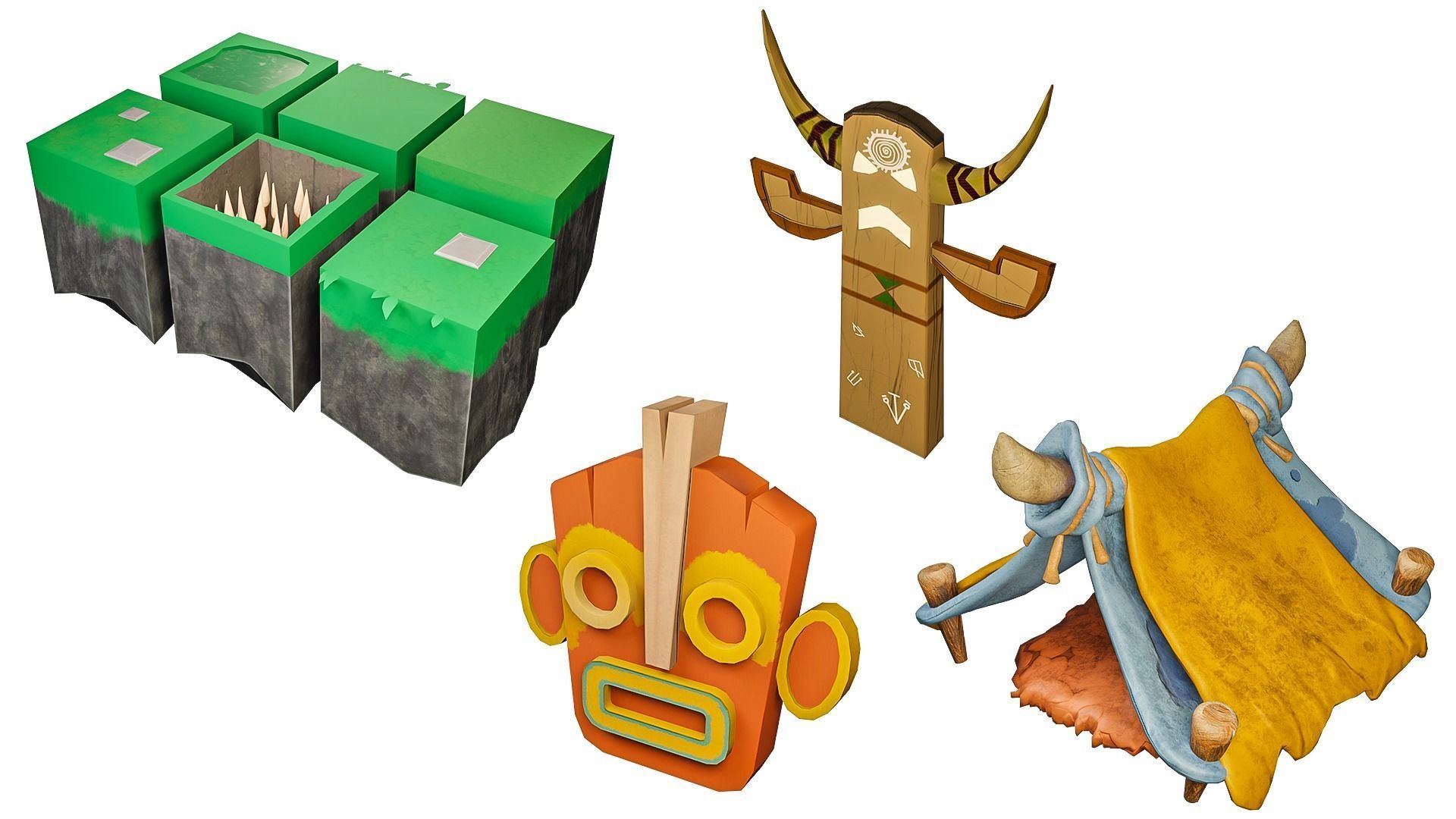 Stylized Top Down Game Pack Low-poly 3D model_7