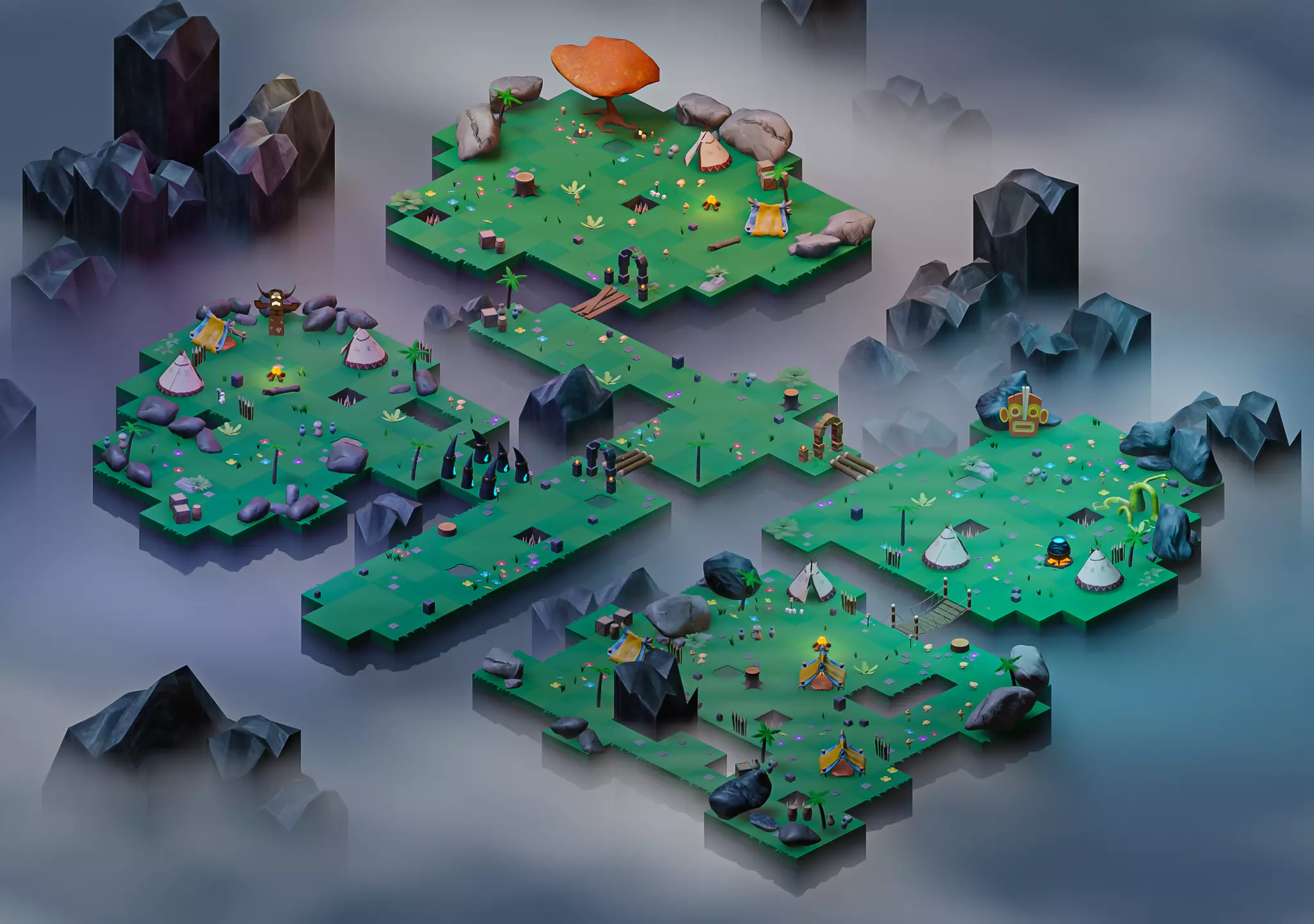 Stylized Top Down Game Pack Low-poly 3D model_0