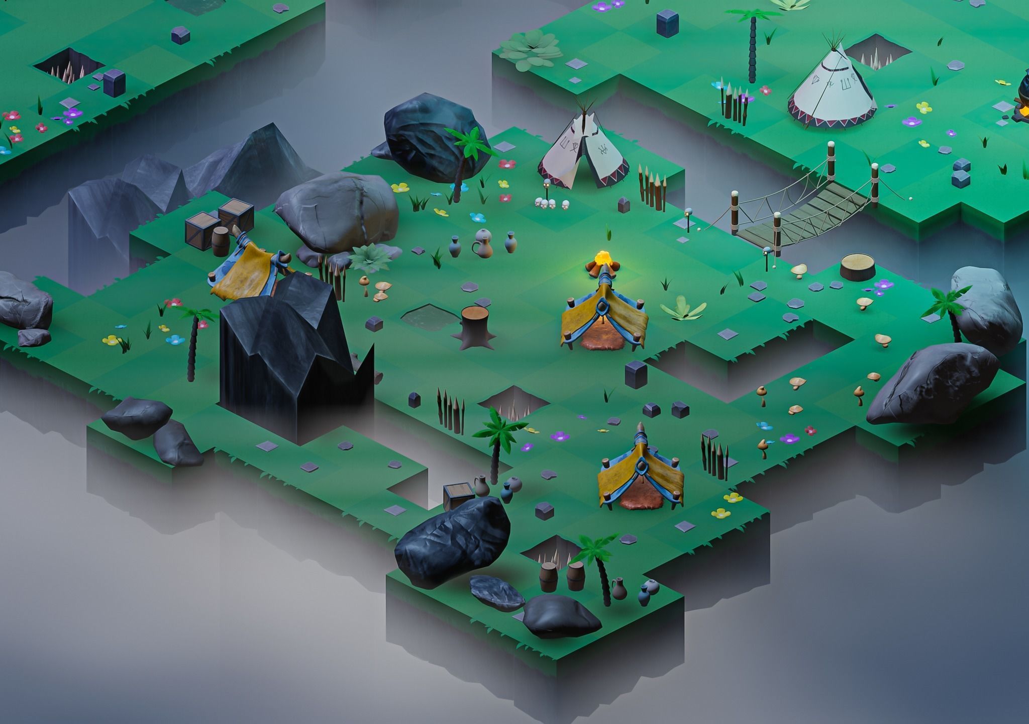 Stylized Top Down Game Pack Low-poly 3D model_4