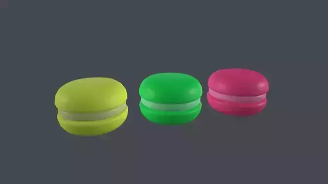 Macarons 3D Models Low-poly 3D model