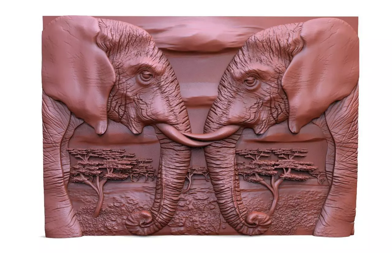 Elephants CNC  3D print model_0