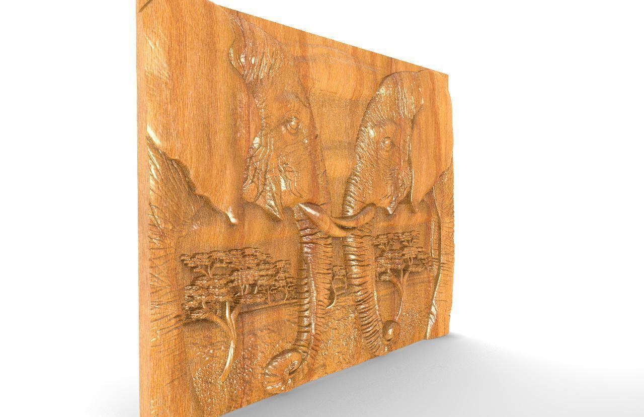Elephants CNC  3D print model_7