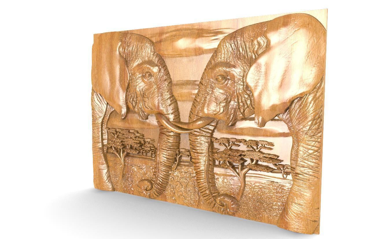 Elephants CNC  3D print model_6
