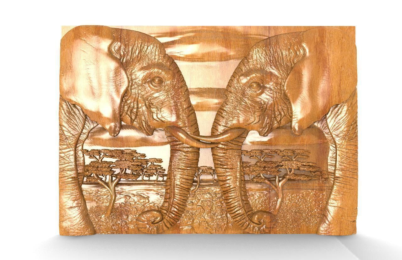 Elephants CNC  3D print model_5