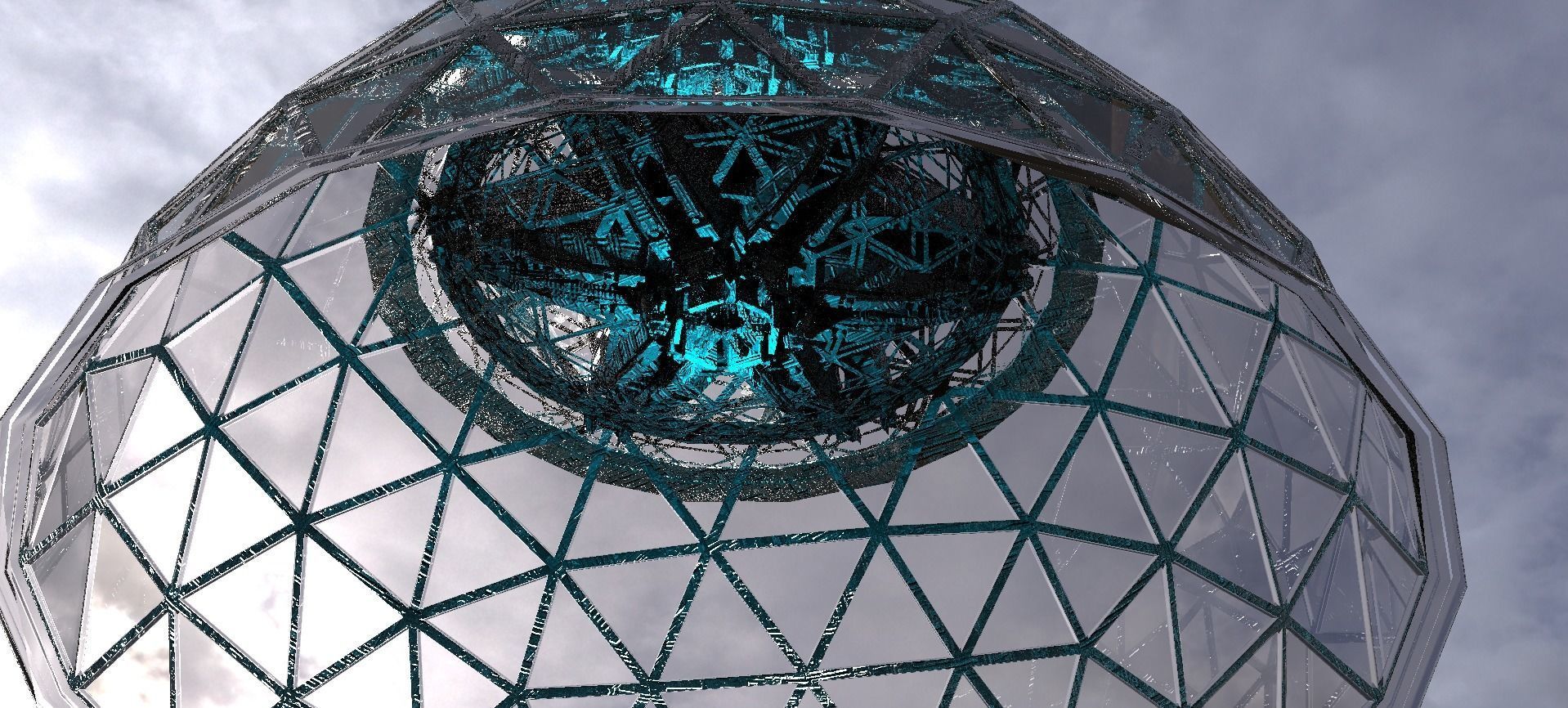SciFi City Dome Array Base 3  3D model_1