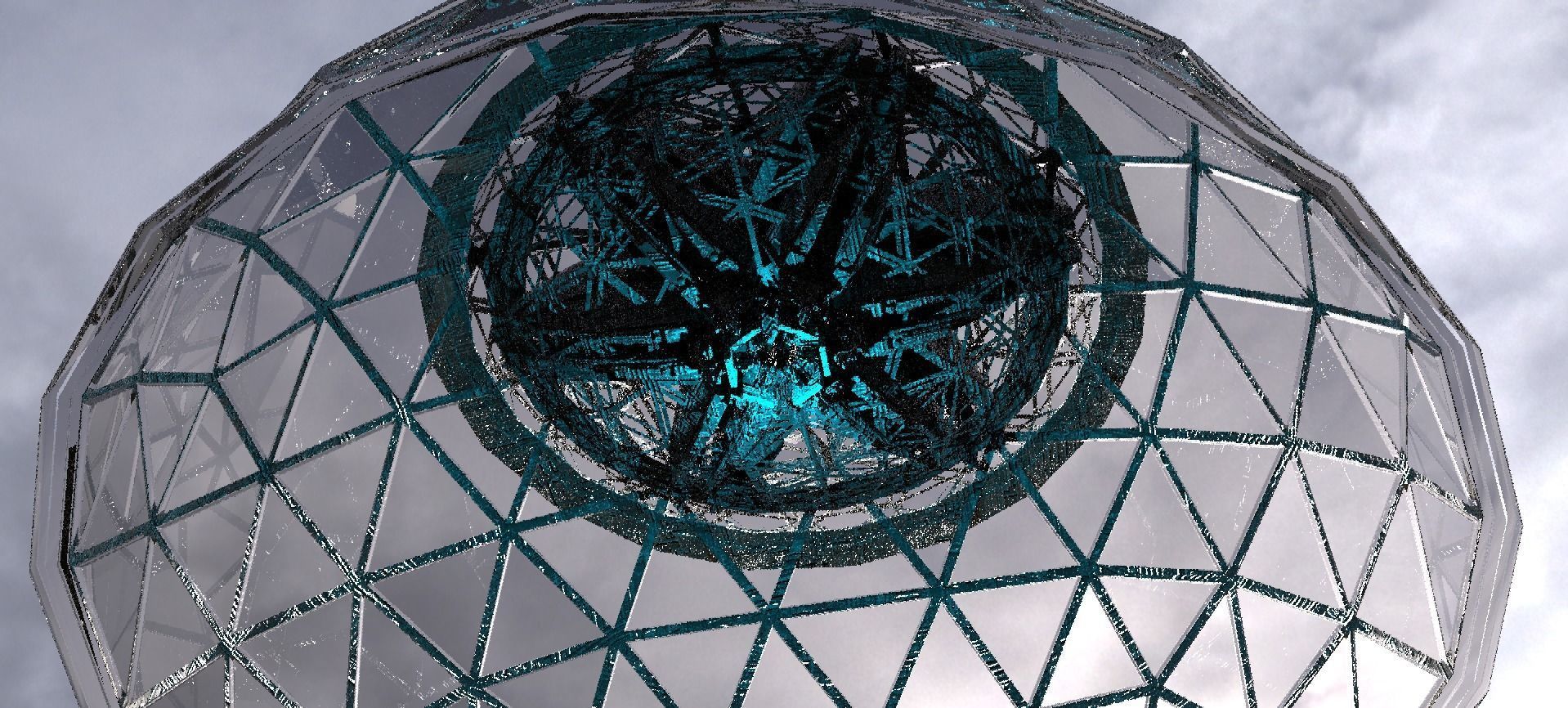 SciFi City Dome Array Base 3  3D model_2