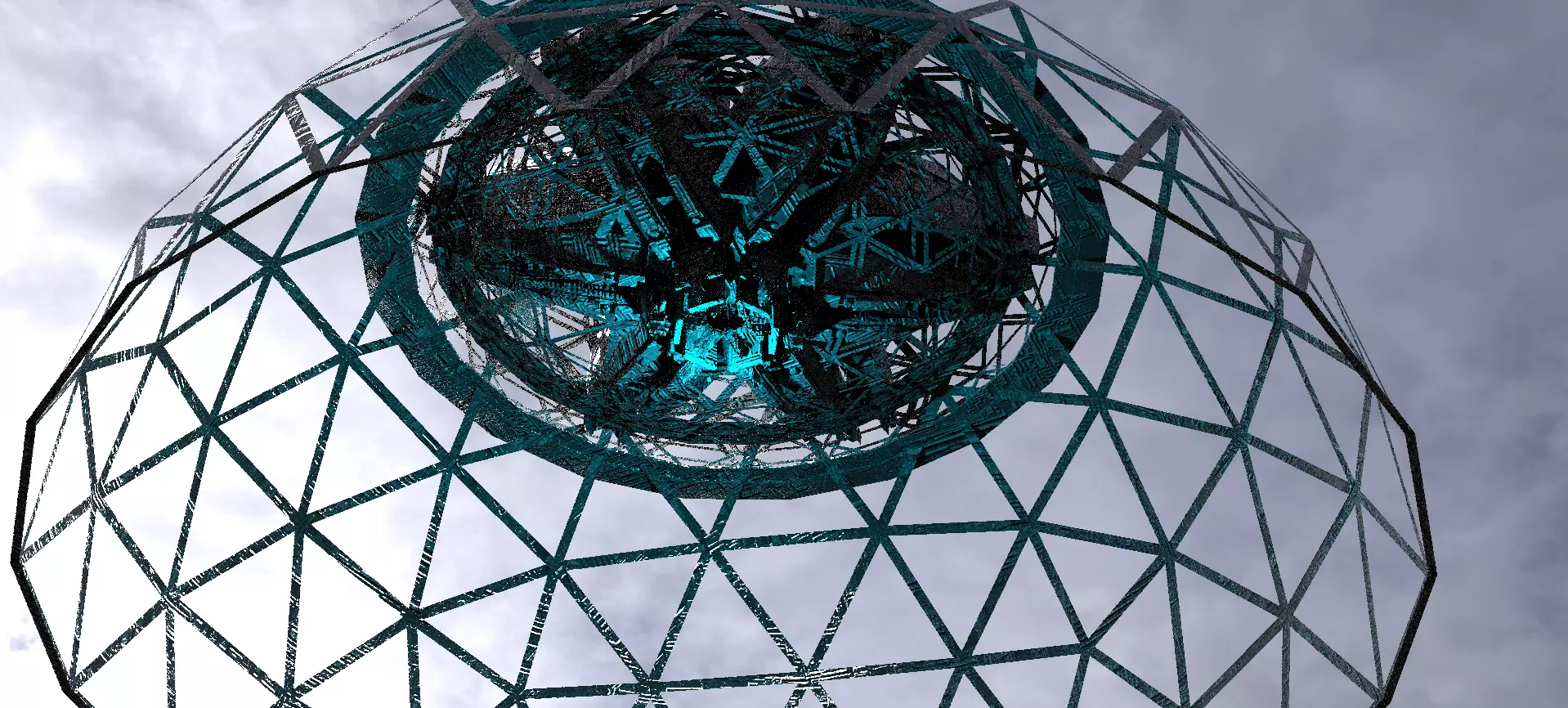 SciFi City Dome Array Base 3  3D model_0