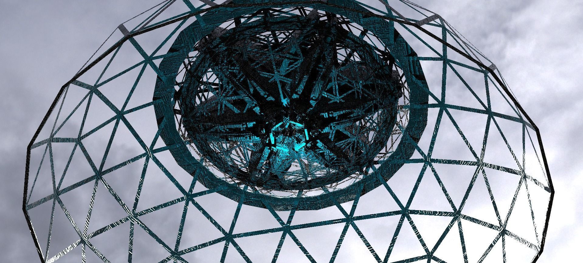 SciFi City Dome Array Base 3  3D model_3