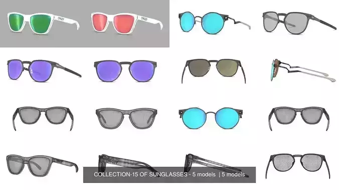 COLLECTION-15 OF SUNGLASSES - 5 models  