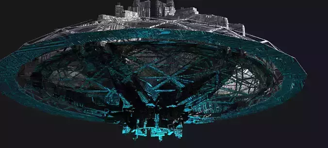 SciFi City Space Deliverance relay  Low-poly 3D model